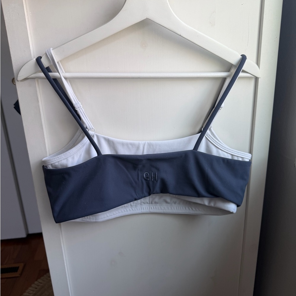Like New! Gold Hinge Slate Blue Active Bra and Bike Shorts w/ Matching Jacket - Picture 12 of 12